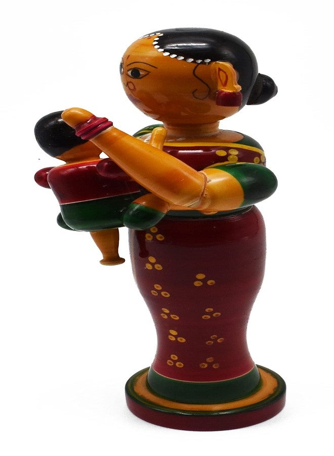 justhandmade Wooden Mother with Child | Golu Bommai | Home Decor Showpiece | Gift -Multicolor - Image 5